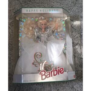 VINTAGE 1992 Happy Holidays Barbie Doll Mattel NIB CHRISTMAS